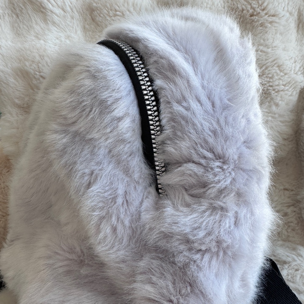 Atmosphere Soft Faux Fur Lilac Lavender Mini Backpack perfect 4 festival + raves